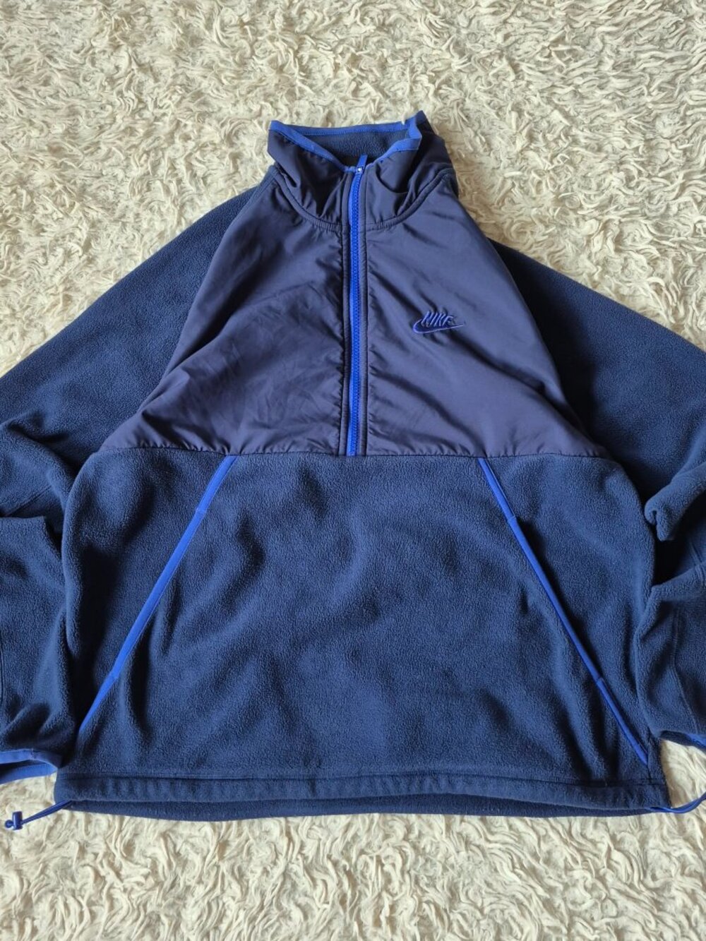 Nike Standard Fit 1/4 Zip Fleece Pullover – Men's Medium – Blue
